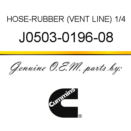 HOSE-RUBBER (VENT LINE) 1/4 J0503-0196-08