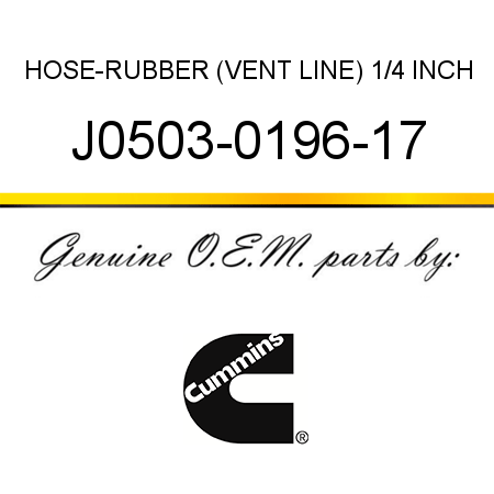 HOSE-RUBBER (VENT LINE) 1/4 INCH J0503-0196-17