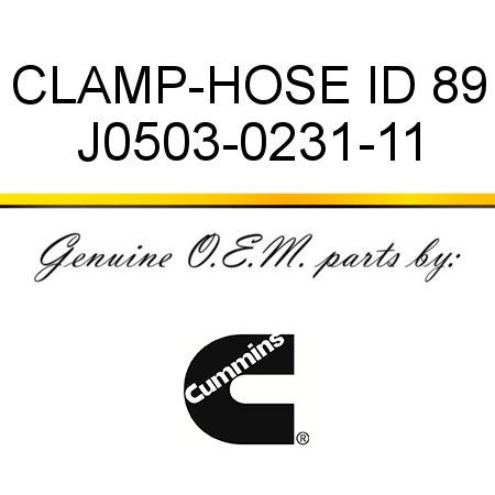 CLAMP-HOSE ID 89 J0503-0231-11
