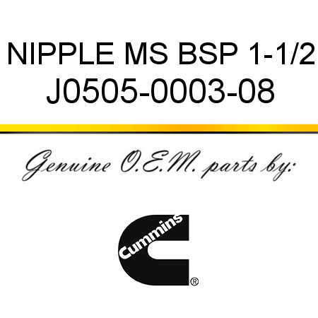 NIPPLE MS BSP 1-1/2 J0505-0003-08