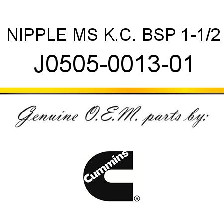 NIPPLE MS K.C. BSP 1-1/2 J0505-0013-01