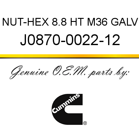 NUT-HEX 8.8 HT M36 GALV J0870-0022-12