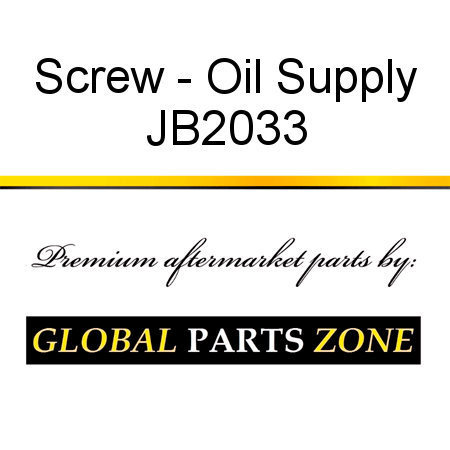 Screw - Oil Supply JB2033