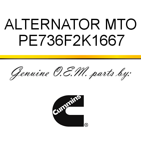 ALTERNATOR MTO PE736F2K1667