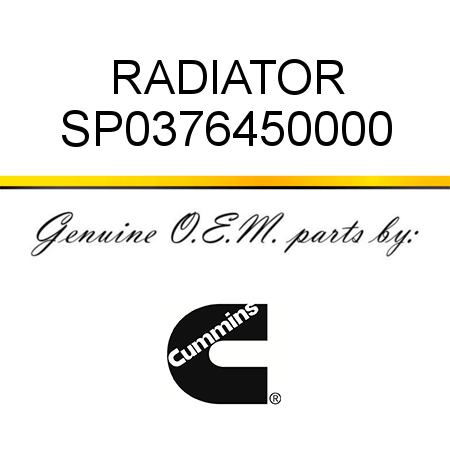RADIATOR SP0376450000