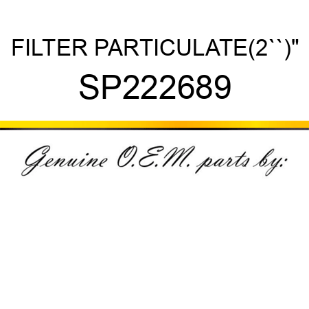 FILTER PARTICULATE(2``)