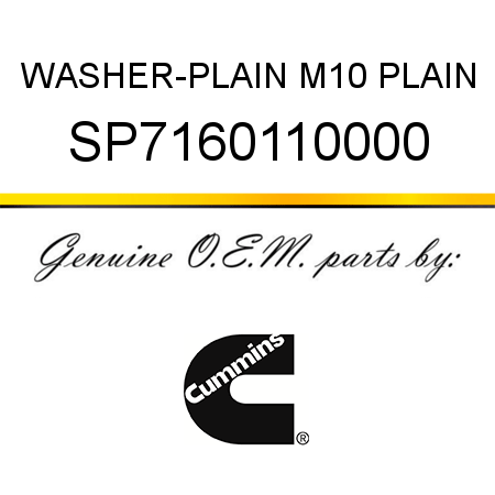 WASHER-PLAIN M10 PLAIN SP7160110000