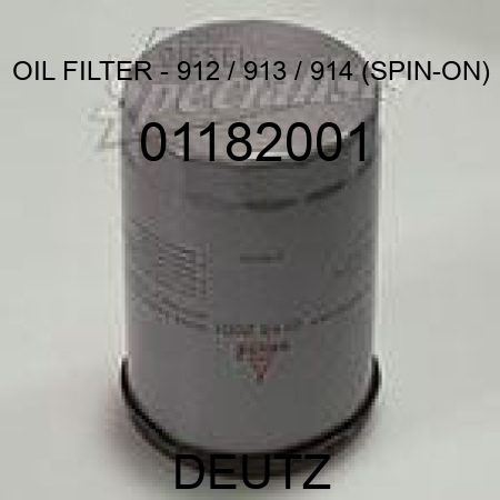 OIL FILTER - 912 / 913 / 914 (SPIN-ON) 01182001
