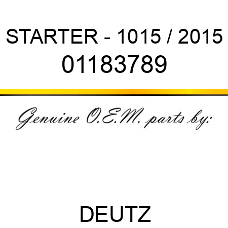 STARTER - 1015 / 2015 01183789