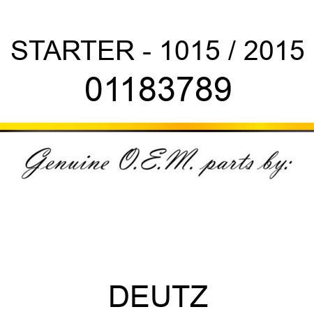 STARTER - 1015 / 2015 01183789
