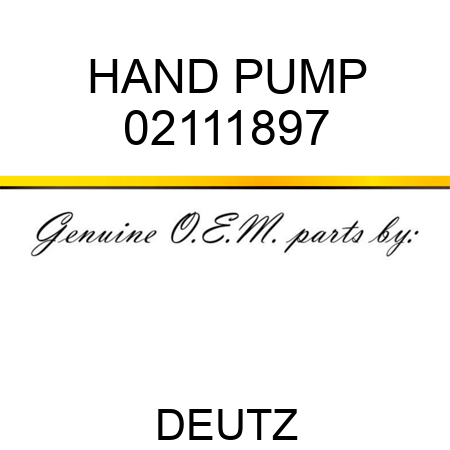 HAND PUMP 02111897