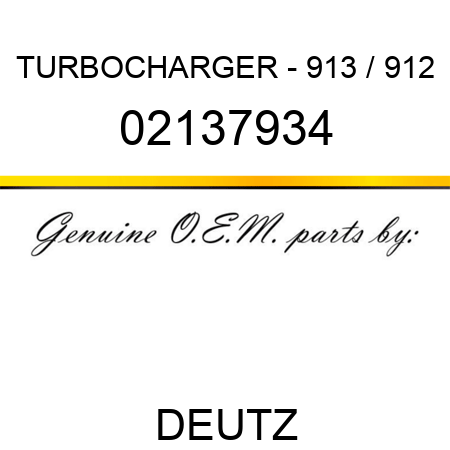 TURBOCHARGER - 913 / 912 02137934