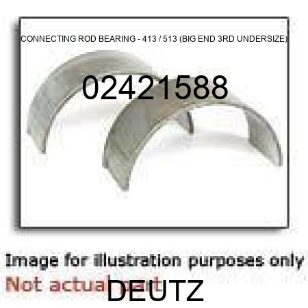 CONNECTING ROD BEARING - 413 / 513 (BIG END, 3RD UNDERSIZE) 02421588