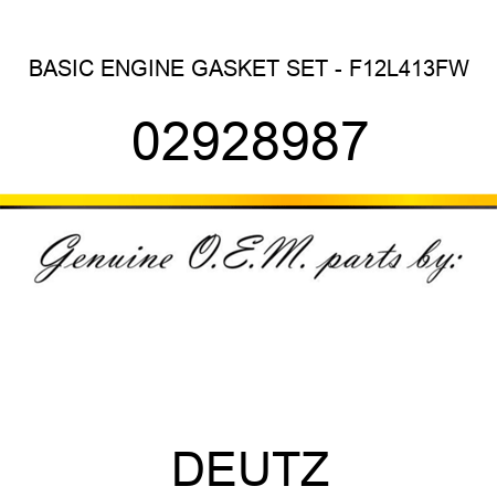 BASIC ENGINE GASKET SET - F12L413FW 02928987