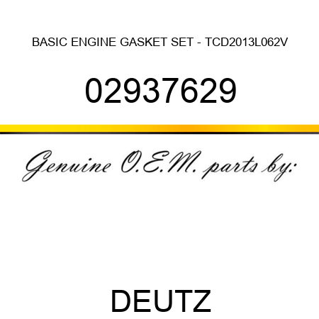 BASIC ENGINE GASKET SET - TCD2013L062V 02937629