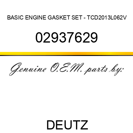 BASIC ENGINE GASKET SET - TCD2013L062V 02937629