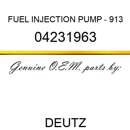 FUEL INJECTION PUMP - 913 04231963