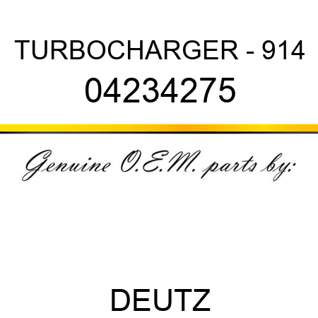 TURBOCHARGER - 914 04234275