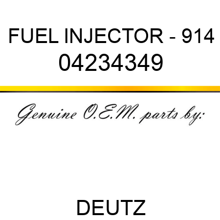 FUEL INJECTOR - 914 04234349
