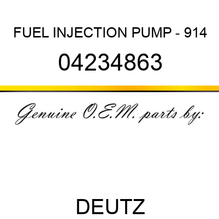 FUEL INJECTION PUMP - 914 04234863