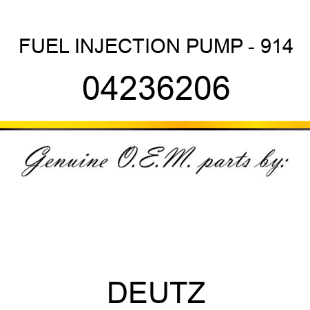 FUEL INJECTION PUMP - 914 04236206