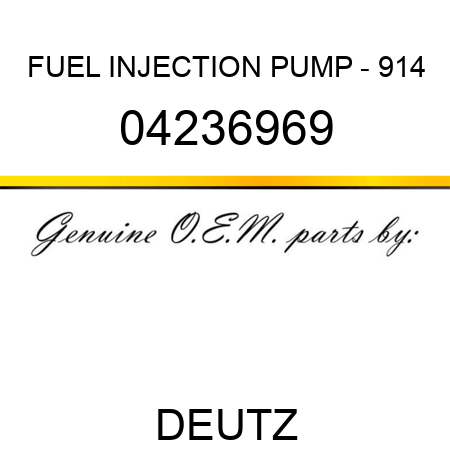 FUEL INJECTION PUMP - 914 04236969
