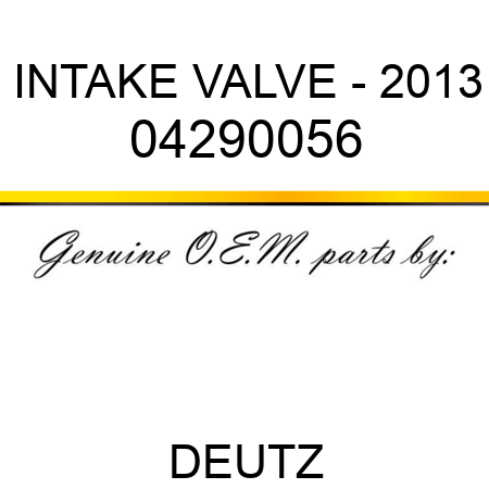 INTAKE VALVE - 2013 04290056