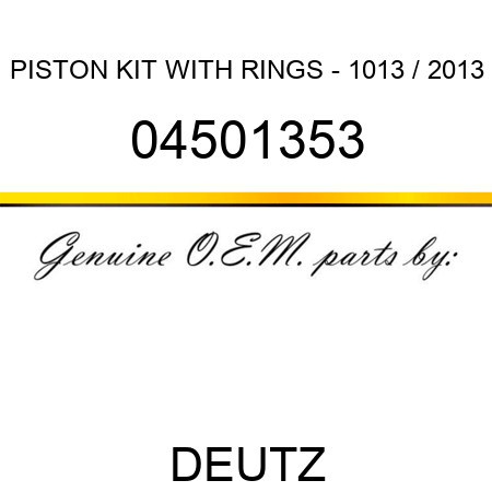 PISTON KIT WITH RINGS - 1013 / 2013 04501353