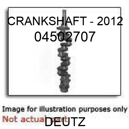 CRANKSHAFT - 2012 04502707