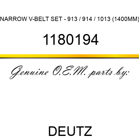 NARROW V-BELT SET - 913 / 914 / 1013 (1400MM) 1180194