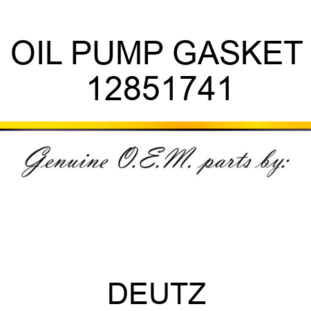 OIL PUMP GASKET 12851741