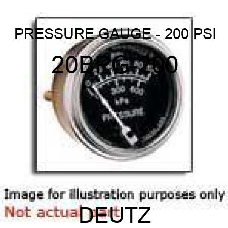 PRESSURE GAUGE - 200 PSI 20BPG-200