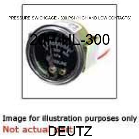 PRESSURE SWICHGAGE - 300 PSI (HIGH AND LOW CONTACTS) 20P-HL-300