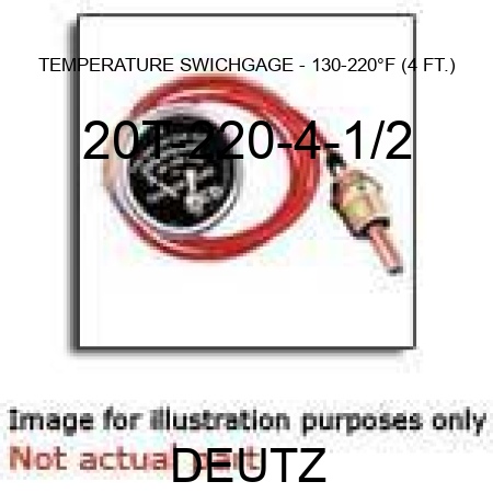 TEMPERATURE SWICHGAGE - 130-220°F (4 FT.) 20T-220-4-1/2