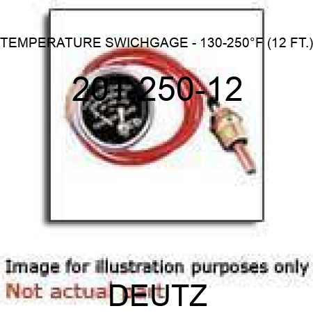 TEMPERATURE SWICHGAGE - 130-250°F (12 FT.) 20T-250-12