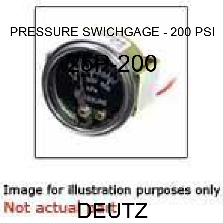 PRESSURE SWICHGAGE - 200 PSI 25P-200
