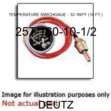 TEMPERATURE SWICHGAGE - 32-160°F (10 FT.) 25T-160-10-1/2