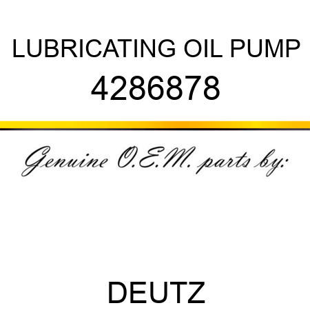 LUBRICATING OIL PUMP 4286878