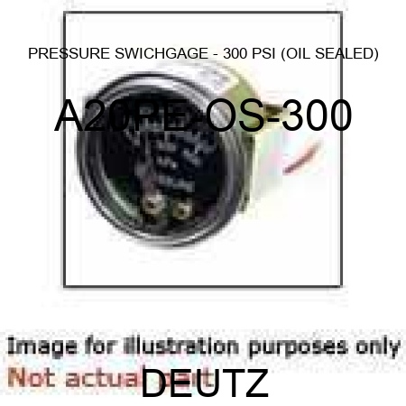 PRESSURE SWICHGAGE - 300 PSI (OIL SEALED) A20PE-OS-300