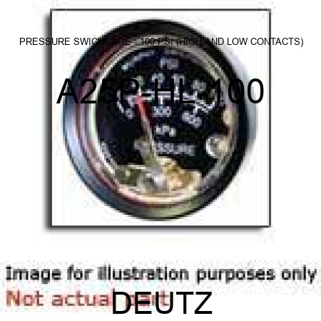 PRESSURE SWICHGAGE - 100 PSI (HIGH AND LOW CONTACTS) A25P-HL-100
