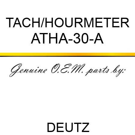 TACH/HOURMETER ATHA-30-A