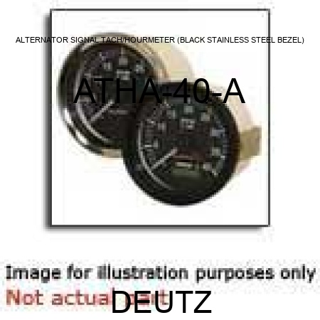 ALTERNATOR SIGNAL TACH/HOURMETER (BLACK STAINLESS STEEL BEZEL) ATHA-40-A