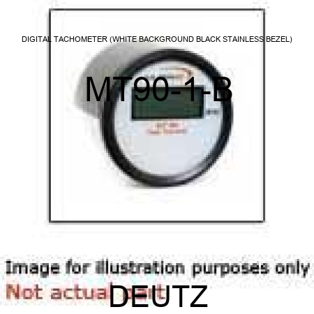 DIGITAL TACHOMETER (WHITE BACKGROUND, BLACK STAINLESS BEZEL) MT90-1-B