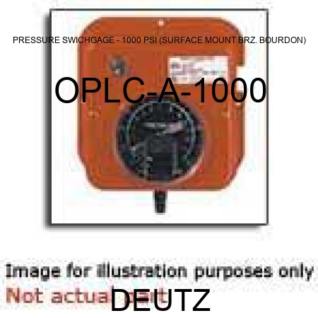 PRESSURE SWICHGAGE - 1000 PSI (SURFACE MOUNT, BRZ. BOURDON) OPLC-A-1000