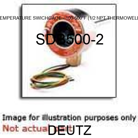 TEMPERATURE SWICHGAGE - 100-500°F (1/2 NPT THERMOWELL) SDB500-2