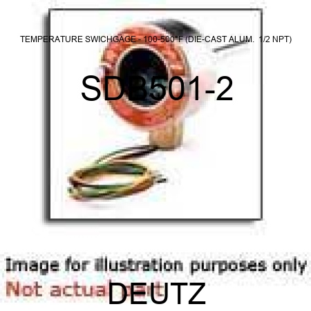 TEMPERATURE SWICHGAGE - 100-500°F (DIE-CAST ALUM. , 1/2 NPT) SDB501-2