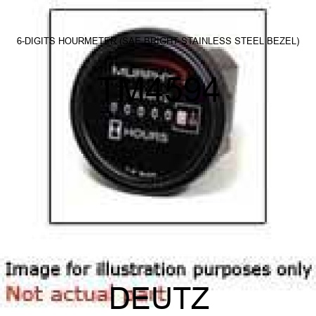 6-DIGITS HOURMETER (SAE BRIGHT STAINLESS STEEL BEZEL) TM4594