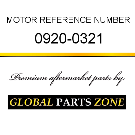 MOTOR REFERENCE NUMBER 0920-0321