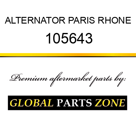 ALTERNATOR PARIS RHONE 105643