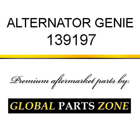 ALTERNATOR GENIE 139197